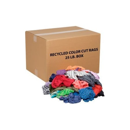 Monarch Brands Recycled Mixed Color Cut Rags 25 Lb. Box R020-C45-PU*25